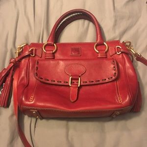 Dooney And Bourke Red Florentine Pocket Satchel